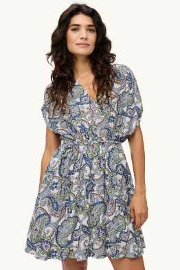 Jurk met V-hals - straight fit - viscosemix