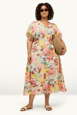 Robe fit & flare avec encolure en V - à fleurs