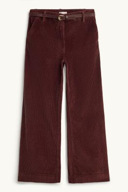 Corduroy trousers with belt