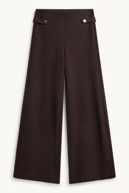 Pantaloni bouclé - talie înaltă - wide leg