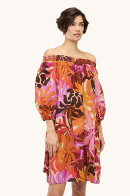 Rochie - amestec de viscoză - cu model