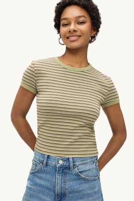 T-shirt - slim fit - gestreept