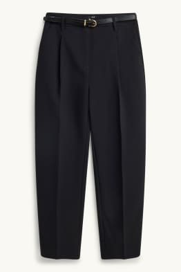 Pantalon met riem - high waist - tapered fit