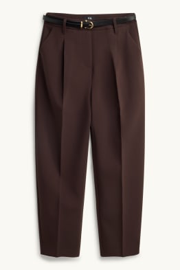 Pantalon met riem - high waist - tapered fit