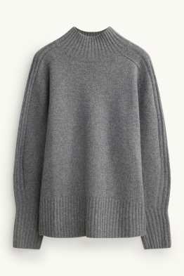 Pull à col montant, contenant du cachemire - laine mélangée