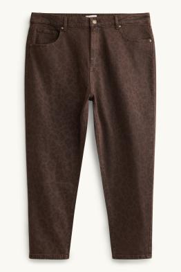 Mom jeans - talie înaltă - LYCRA ® - imprimeu de leopard