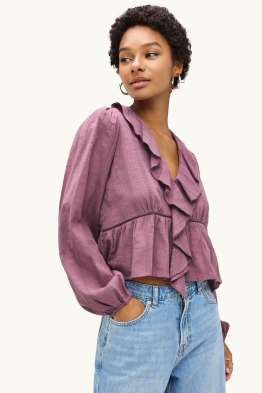 Bluse mit V-Ausschnitt