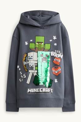 Minecraft - felpa con cappuccio - effetto brillante