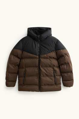 Steppjacke mit Kapuze - gefüttert - wasserabweisend
