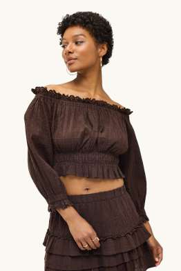 Korte blouse - gesmokt