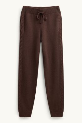 Pantaloni sportivi in maglia con cashmere - misto lana