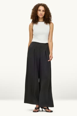 Stoffhose - Mid Waist - Wide Leg