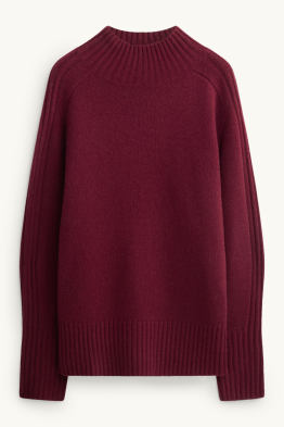 Pull à col montant, contenant du cachemire - laine mélangée