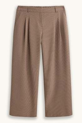 Stoffhose - High Waist - Wide Leg - kariert