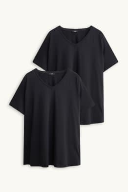 Multipack 2er - T-Shirt mit V-Ausschnitt - LYCRA ®