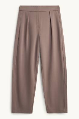 Jersey trousers - high waist - barrel leg