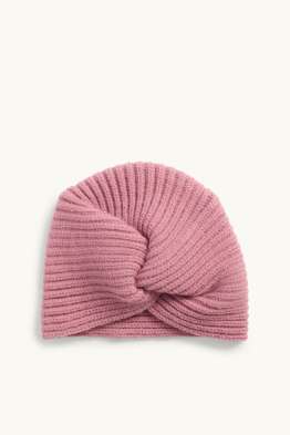 Turbanová čepice pro miminka - žebrovaná