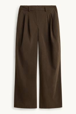 Pantaloni din catifea reiată - talie înaltă - regular fit