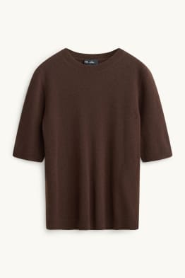 Pull en maille en cachemire - manches courtes