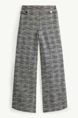 Pantalon en finition bouclée - high waist - wide leg