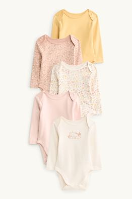 Multipack of 5 - flowers and squirrels - baby bodysuit