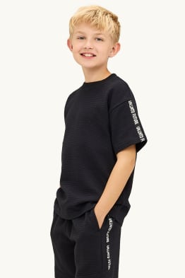 Maglia a maniche corte - tessuto tramato