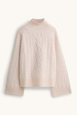 Pull à col roulé en cachemire mélangé - laine mélangée