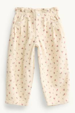 Fleurs - pantalon en velours côtelé