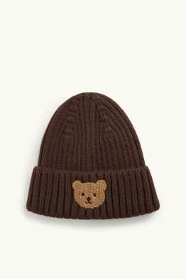 Teddy bear - baby hat - ribbed
