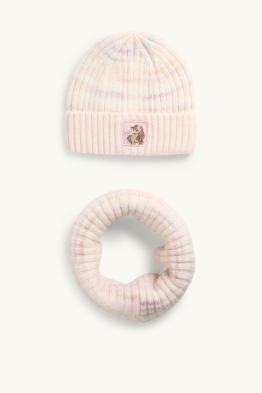 Cavall - conjunt - gorro i bufanda tubular - acanalat - de ratlles - 2 peces