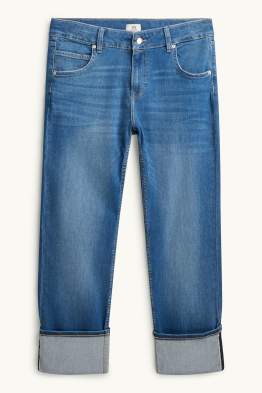 Crop Straight Jeans - Mid Waist - LYCRA®