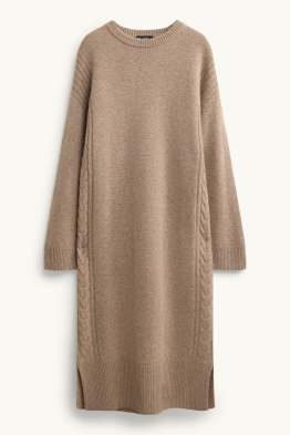 Vestito in maglia con cashmere - straight fit - misto lana
