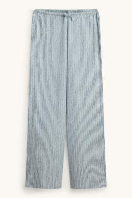 Cloth trousers - mid-rise waist - wide leg - striped