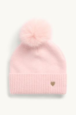 Heart - pom-pom hat