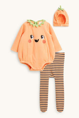 Halloween - citrouille - tenue bébé - 3 pièces