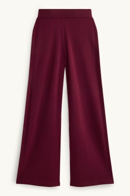 Cashmere trousers - mid-rise waist - straight leg