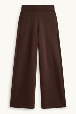 Kašmírové kalhoty - mid waist - straight leg
