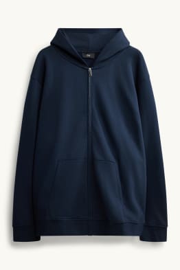 Sweat zippé en molleton avec capuche