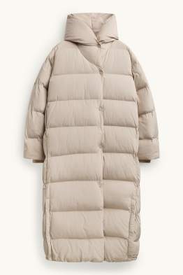 Cappotto trapuntato con cappuccio - foderato - idrorepellente