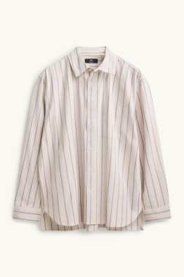 Chemise - loose fit - col kent - à rayures