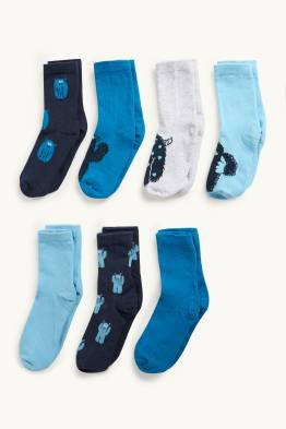 Lot de 7 paires - Monstres - chaussettes à motif