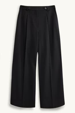Plátěné kalhoty - high waist - wide leg