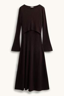 Robe d’allaitement - finition côtelée - viscose mélangée