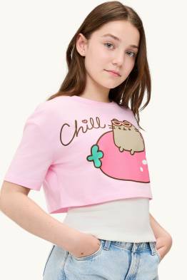 Pusheen - set - top and short sleeve T-shirt - 2 piece