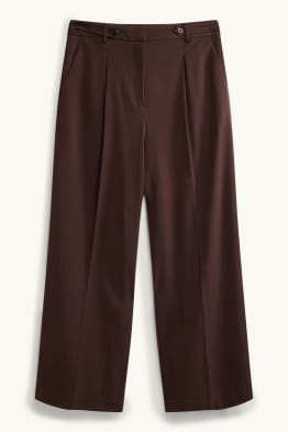Plátěné kalhoty - high waist - wide leg