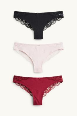 Multipack of 3 - Brazilian knickers