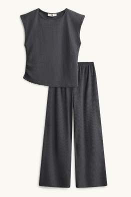 Ensemble - haut et pantalon en jersey - 2 pièces - finition texturée