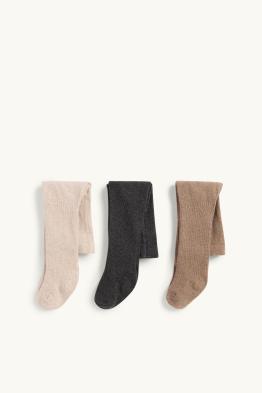 Multipack 3er - Baby-Strumpfhose - gerippt