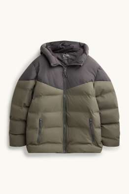 Steppjacke mit Kapuze - gefüttert - wasserabweisend