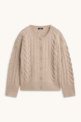 Strickjacke - Zopfmuster